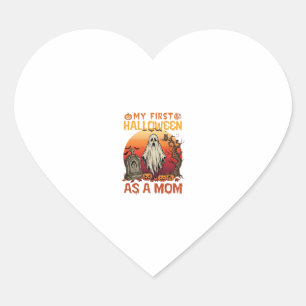 First Halloween Mum Ghost Tombstone Pumpkin_1 Heart Sticker