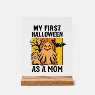First Halloween Mum Shirt Vintage Ghost Design_1 Acrylic Sign