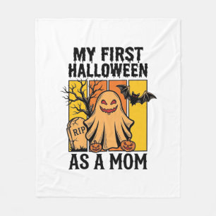First Halloween Mum Shirt Vintage Ghost Design_1 Fleece Blanket
