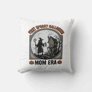 First Halloween Mum Vintage Engraving Haunted Witc Cushion