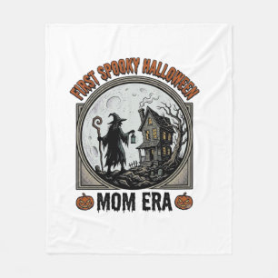 First Halloween Mum Vintage Engraving Haunted Witc Fleece Blanket