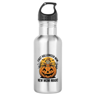 First Halloween Mum Vintage Pumpkin Bat Shirt_1 532 Ml Water Bottle