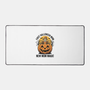 First Halloween Mum Vintage Pumpkin Bat Shirt_1 Desk Mat