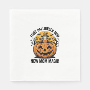 First Halloween Mum Vintage Pumpkin Bat Shirt_1 Napkin