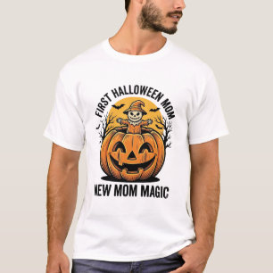 First Halloween Mum Vintage Pumpkin Bat Shirt_1 T-Shirt