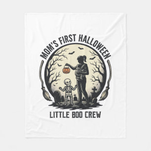 First Halloween Mum Vintage Spooky Moon Shirt_1 Fleece Blanket
