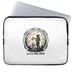 First Halloween Mum Vintage Spooky Moon Shirt_1 Laptop Sleeve