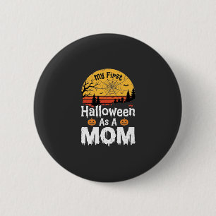 First Halloween Mum Vintage Sunset Design_1 6 Cm Round Badge