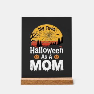 First Halloween Mum Vintage Sunset Design_1 Acrylic Sign