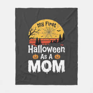 First Halloween Mum Vintage Sunset Design_1 Fleece Blanket