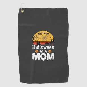 First Halloween Mum Vintage Sunset Design_1 Golf Towel
