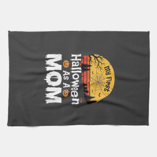 First Halloween Mum Vintage Sunset Design_1 Tea Towel