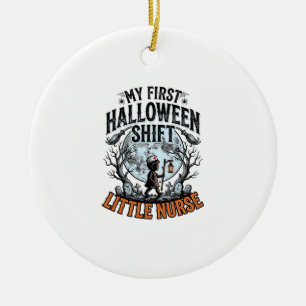 First Halloween Nurse Spooky Moon Infant Costume D Ceramic Tree Decoration