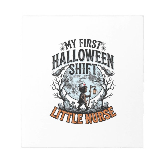 First Halloween Nurse Spooky Moon Infant Costume D Notepad (Front)