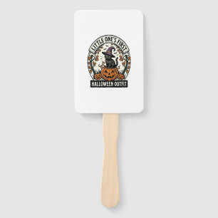 First Halloween Outfit Vintage Black Cat Pumpkin_1 Hand Fan