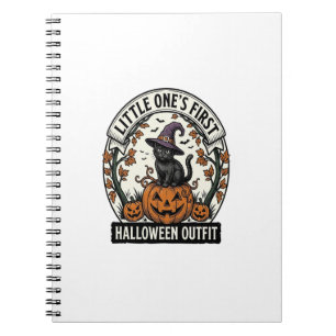 First Halloween Outfit Vintage Black Cat Pumpkin_1 Notebook
