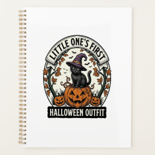 First Halloween Outfit Vintage Black Cat Pumpkin_1 Planner