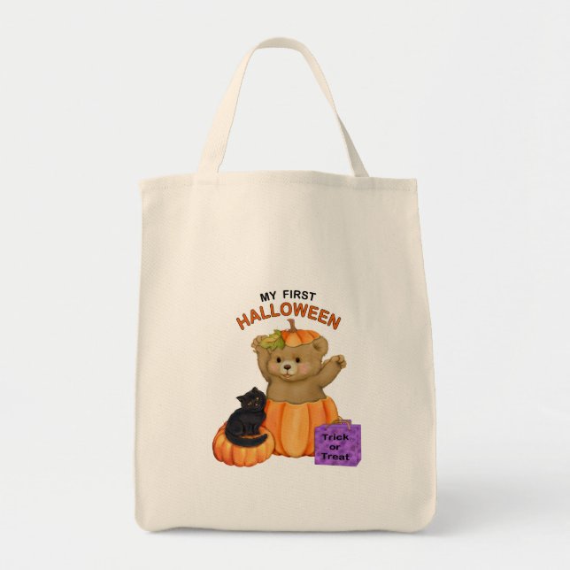 First Halloween Teddy Bear Tote Bag (Front)