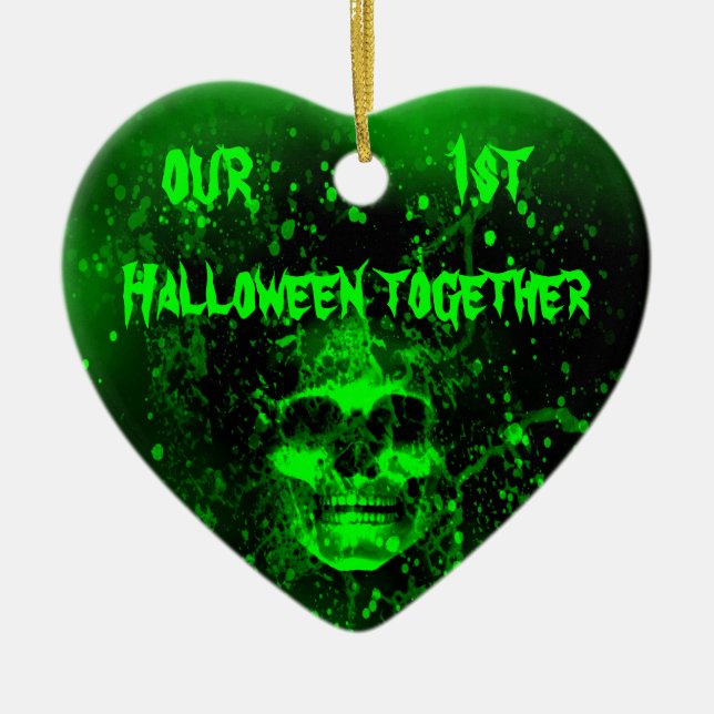 First Halloween together Ceramic Tree Decoration (Front)