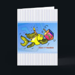 First Hanukkah funny cute fish with dreidel CARD<br><div class="desc">HAPPY 1ST HANUKKAH is a funny cute and fun colourful Greeting Card. Sparky yellow fish is holding a dreidel and wearing a candle like crown :) It's a perfect card for a Perfect Hanukkah. This gorgeous card has matching range of gifts such as postage, Fridge magnets, Tea/Coffee mugs, Stickers T-shirts...</div>