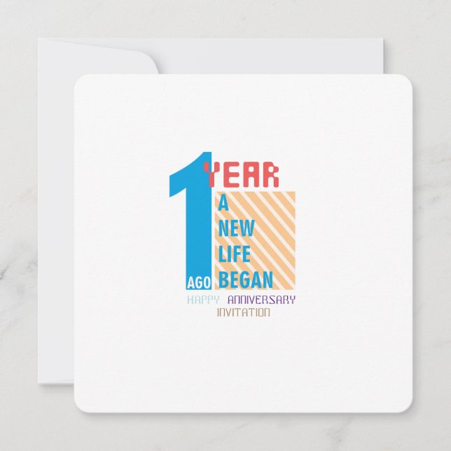 First Happy Anniversary Invitation (Front)
