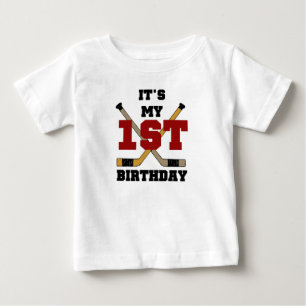 First Hockey Birthday Baby T-Shirt