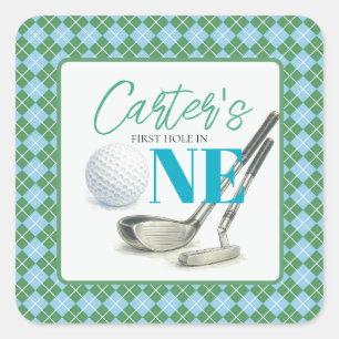 First Hole in One Golf Birthday Sticker