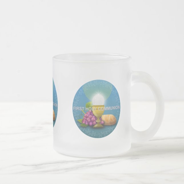 First Holy Communion - 1 Frosted Glass Coffee Mug (Right)
