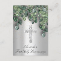 First Holy Communion Babtism Christian Cross Silve