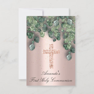 First Holy Communion Babtism Christian Cross Uniqu Invitation