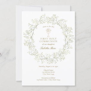 First Holy Communion Baby's Breath Invitation