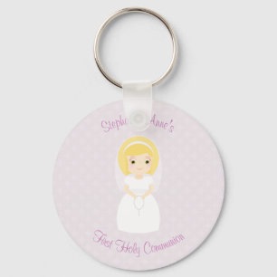 First Holy Communion Blonde Girl Key Ring