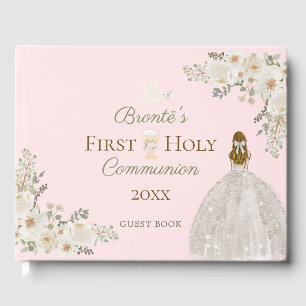 First Holy Communion Blush Pink Guest Book Girls