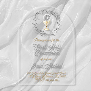 First Holy Communion boy Acrylic Invitations