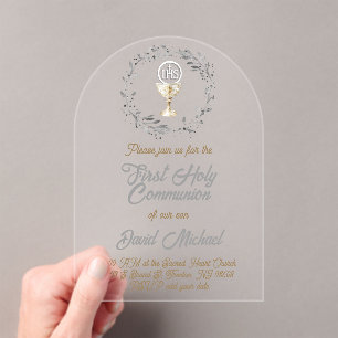 First Holy Communion boy Acrylic Invitations