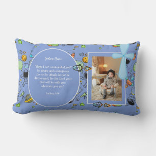 First Holy Communion BOYS PHOTO Gift Bible Verse Lumbar Cushion