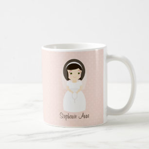 First Holy Communion Brunette Girl Coffee Mug