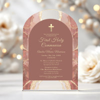 First Holy Communion Bush Pink Gold Agate 