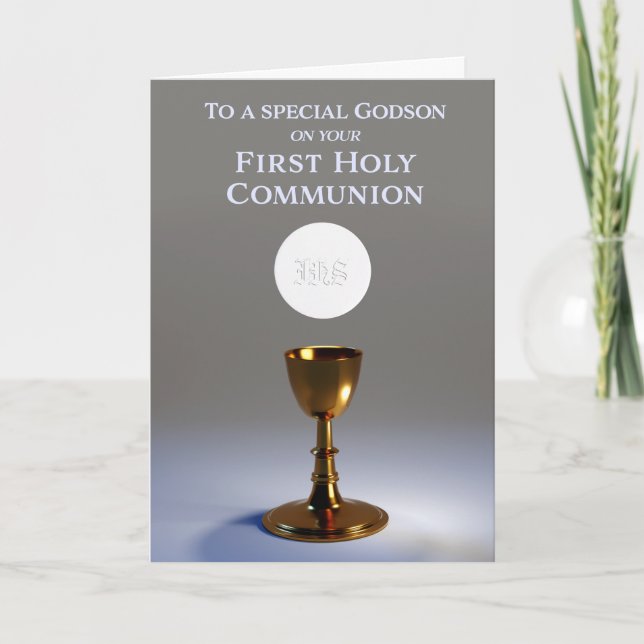 First Holy Communion Card Godparent to Godson (Front)