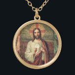 First Holy Communion Catholic Jesus Angels Gold Plated Necklace<br><div class="desc">This is a beautiful traditional Catholic image of Jesus holding the Blessed Host Eucharist.</div>