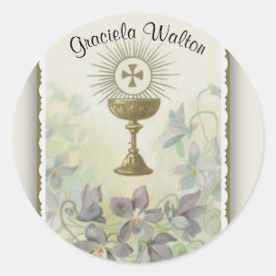 First Holy Communion Catholic Remembrance Classic Round Sticker