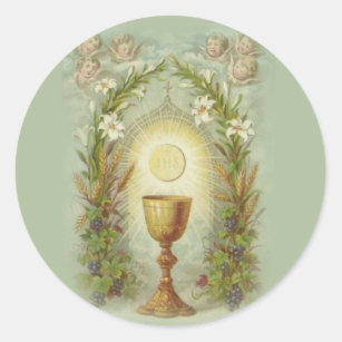 First Holy Communion Catholic Remembrance Holy Classic Round Sticker