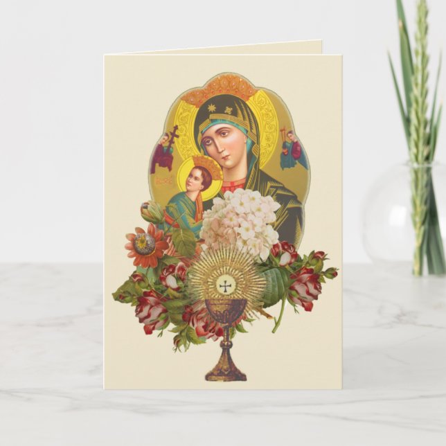 First Holy Communion Catholic Traditional Card (Front)