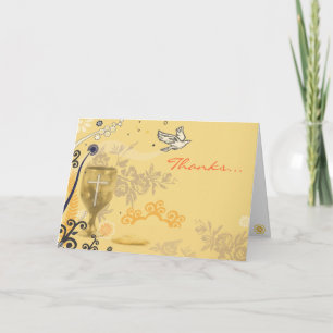 First Holy Communion Chalice Dove Thank You Card