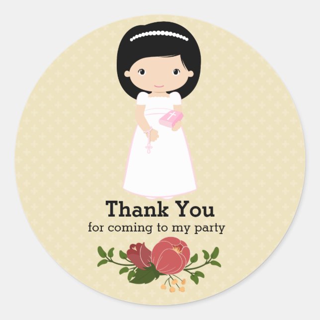 First Holy Communion * choose background colour Classic Round Sticker (Front)