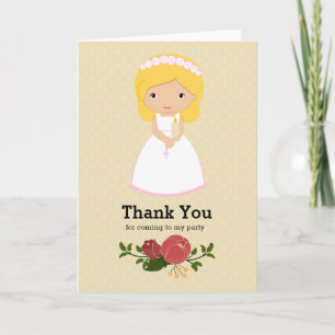First Holy Communion * choose background colour Thank You Card