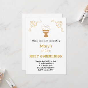 FIRST HOLY COMMUNION CLASSIC INVITATION