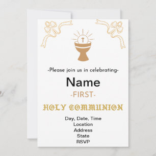 FIRST HOLY COMMUNION CLASSIC  INVITATION