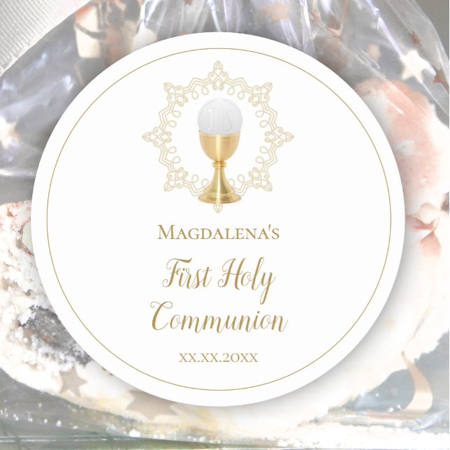 First Holy Communion  Classic Round Sticker (Creator Uploaded)