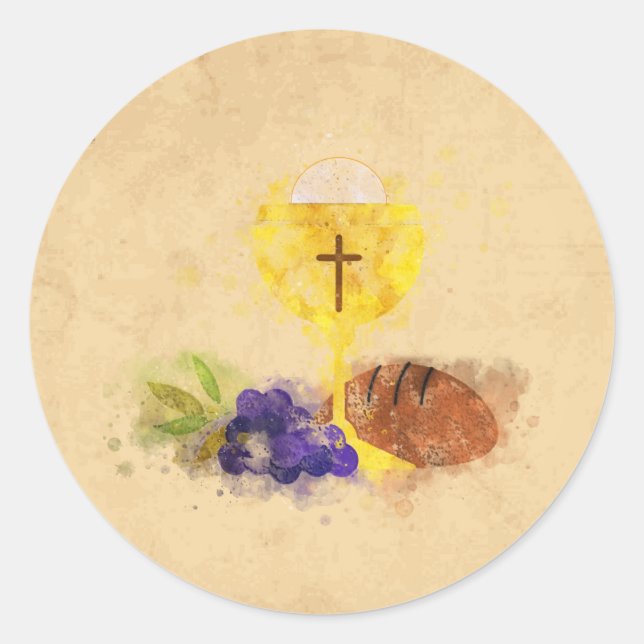 First Holy Communion Classic Round Sticker (Front)